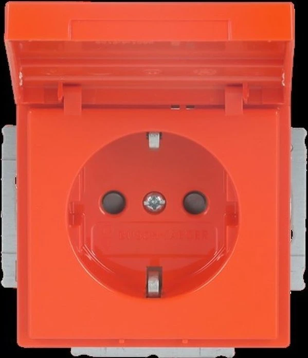 Busch-Jaeger Future Linear Steckdosen-Einsatz mit Klappdeckel und Beschriftungsfeld, orange