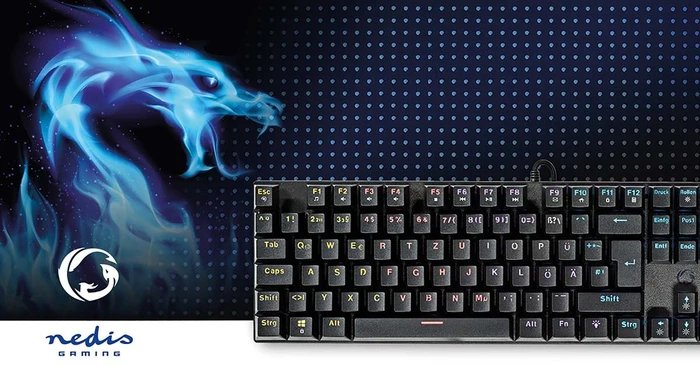 Nedis Wired Gaming Keyboard, schwarz, LEDs RGB, USB, DE