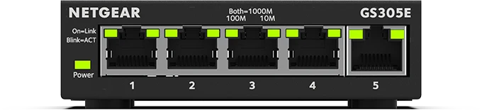 Netgear SOHO GS300 Desktop Gigabit Smart Switch, 5x RJ-45