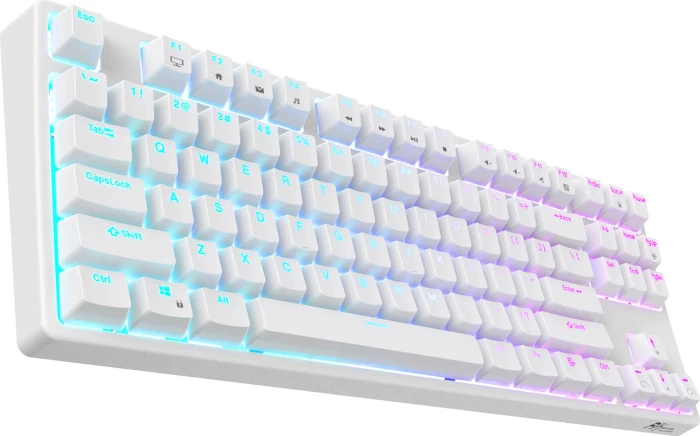 RK Royal Kludge RK87 Wireless TKL, LEDs RGB, weiß, RK BROWN, USB, US