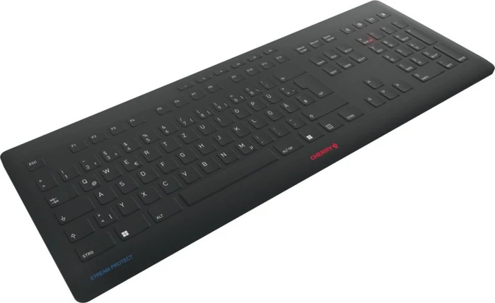 Cherry Stream Protect Keyboard Wireless, schwarz/grau, USB, DE