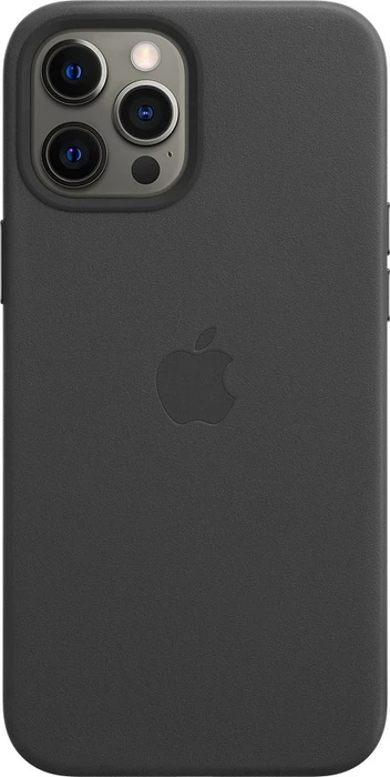 Apple Leder Case mit MagSafe für iPhone 12 Pro Max schwarz