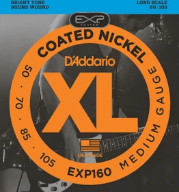 D'Addario EXP Coated Nickel Wound Bass Medium, Long Scale