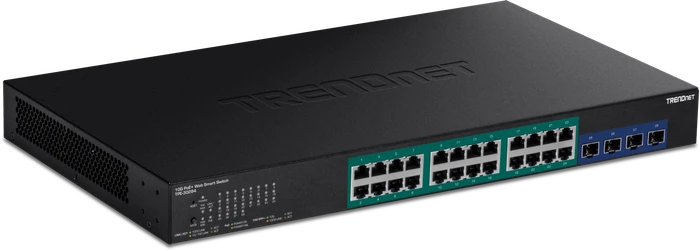 TRENDnet TPE Rackmount Gigabit Smart Switch, 24x RJ-45, 4x SFP+, 370W PoE+