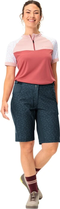Vaude Ledro Print Shorts Fahrradhose kurz dark sea (Damen)