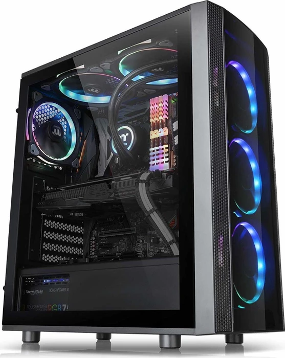 Thermaltake Versa J25 TG RGB, schwarz, Glasfenster