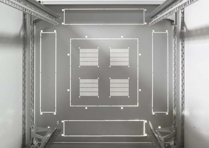 EFB Elektronik PRO 19" Netzwerkschrank 18HE, vormontiert, eigenbelüftet, Sicherheitsglastür, IP20, RAL 7035, 600mm tief