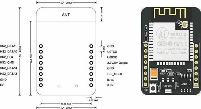 Ai-Thinker ESP32-CAM Module ESP32-S, FTDI USB TTL Adapter Set (verschiedene Hersteller)