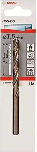 Bosch Professional HSS-Co Spiralbohrer, 7.5x69x109mm, 1 Stück