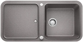 Blanco Yova XL 6 S Einbau Becken reversibel mit Ablauffernbedienung alumetallic