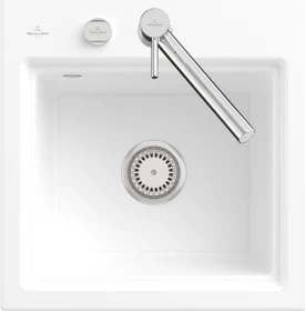 Villeroy & Boch Subway Style 50 S Einbau Becken mittig mit Ablauffernbedienung snow white