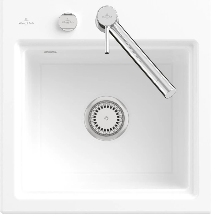 Villeroy & Boch Subway Style 50 S Einbau Becken mittig mit Ablauffernbedienung snow white