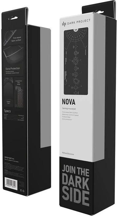 Dark Project Terra Nova Black XL Gaming Mousepad, 900x400mm, Motiv schwarz/weiß