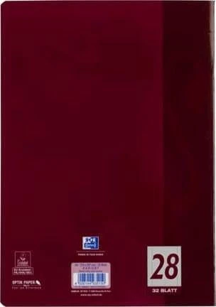 Oxford Schulheft, A4, Lineatur 28, pflaume, 32 Blatt, 10er-Pack