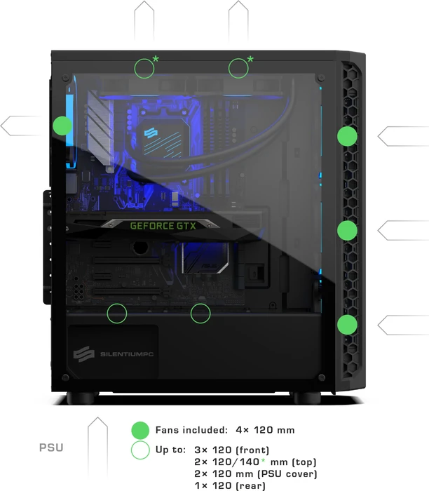 Endorfy SilentiumPC Signum SG1X TG RGB, Glasfenster