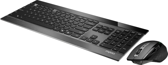 Rapoo 9900M Multi-mode Wireless Desktop Combo schwarz, USB/Bluetooth, DE