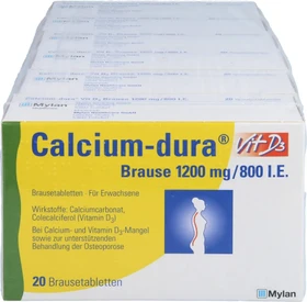 Calcium-dura Vit D3 1200mg/800 I.E. Brausetabletten, 120 Stück