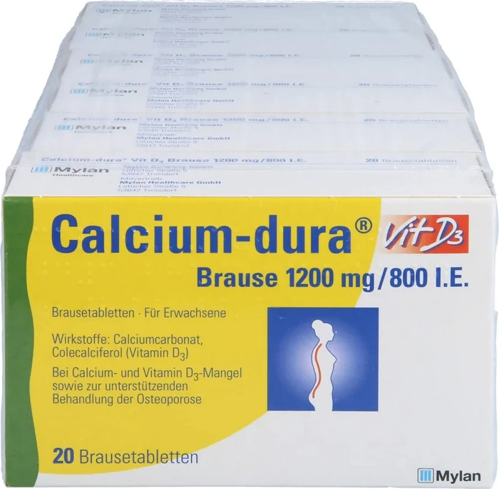 Calcium-dura Vit D3 1200mg/800 I.E. Brausetabletten, 120 Stück