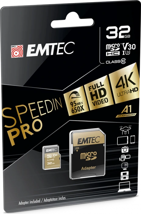 Emtec SpeedIN PRO R95/W85 32GB Kit, UHS-I U3, A1, Class 10