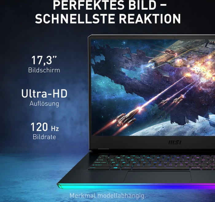 MSI Raider GE76 12UHS-214, Core i9-12900HK, 64GB RAM, 2TB SSD, GeForce RTX 3080 Ti, DE