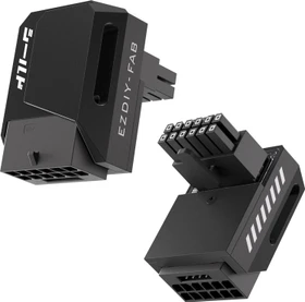EZDIY-FAB 12V-2x6 Winkeladapter 90°, Variante RVS, Sense-Pins an der Oberseite, schwarz