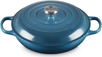 Le Creuset Gourmet-Profitopf Bräter aus Gusseisen rund 30cm 3.5l deep teal