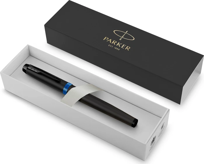 Parker IM Vibrant Rings Tintenroller (Mine) schwarz, Geschenkbox