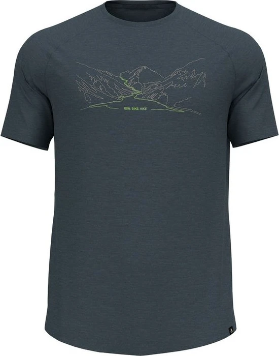 Odlo Ascent Performance Wool 130 Funktionsshirt kurzarm dark slate melange (Herren)