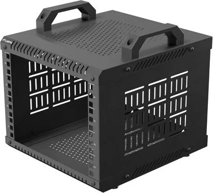Lanberg Open Rack Series OR10 10" Open Frame Rack 4HE, 4-Pfosten, Flat Pack, IP20, RAL 9004, 300mm tief