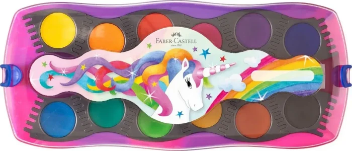 Faber-Castell Connector Farbkasten Einhorn, 12 Farben