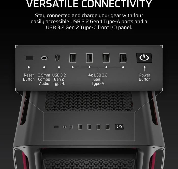 Corsair iCUE LINK 5000T LX RGB, schwarz, Glasfenster
