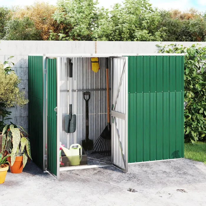vidaXL Metall Gerätehaus 225x89cm grün