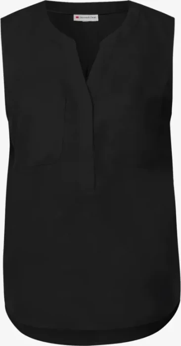 Street One Blusentop mit Brusttaschen Shirt ärmellos schwarz (Damen)