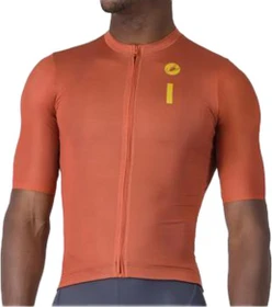 Castelli Drittone Logo Trikot kurzarm paprika/mango mojito (Herren)
