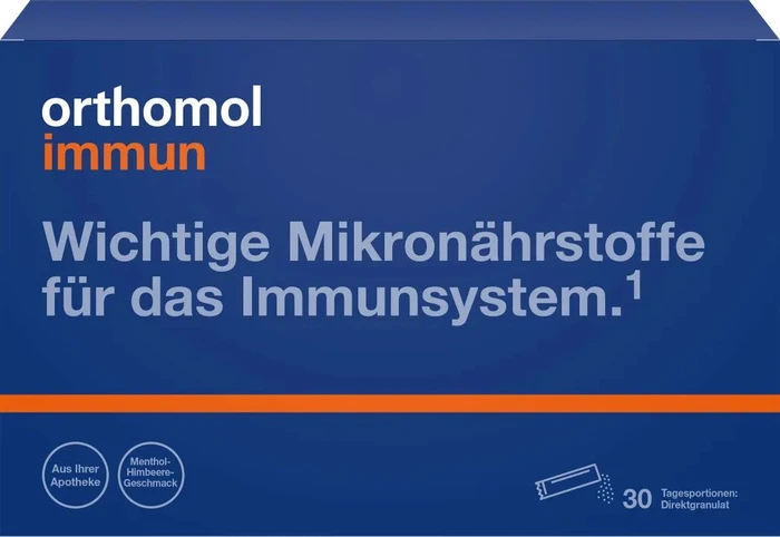 Orthomol immun Direktgranulat Menthol-Himbeer, 30 Stück