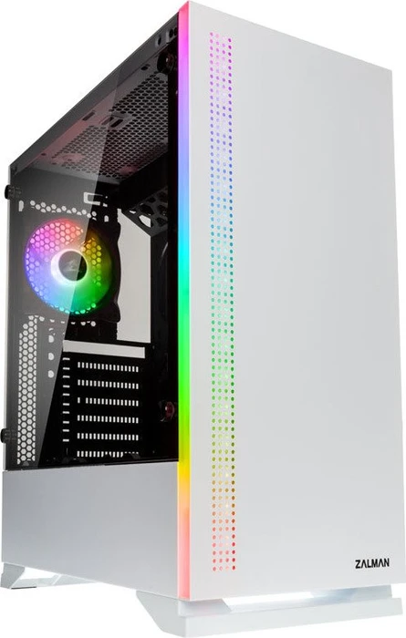 Zalman S5, weiß, Glasfenster
