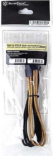 SilverStone PP07-IDE6BG, 6-Pin PCIe Verlängerung 250mm, sleeved schwarz/gold
