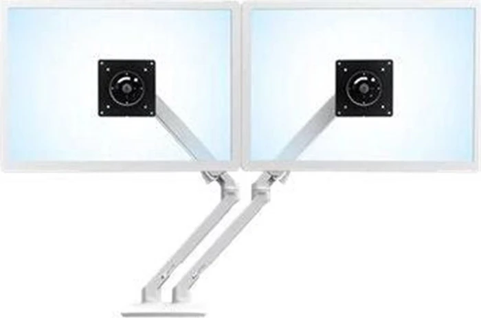 Ergotron MXV Tisch Dual Monitorarm mit Untertisch-C-Halterung weiß