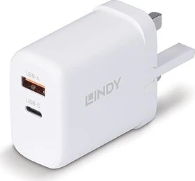 Lindy 65W USB Typ A & C GaN Charger weiß