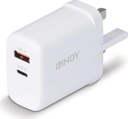 Lindy 65W USB Typ A & C GaN Charger weiß