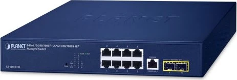 Planet GS-4210 Rackmount Gigabit Managed Switch, 8x RJ-45, 2x SFP