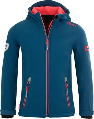 Trollkids Girls Trollfjord Funktionsjacke midnight blue/coral (Junior)