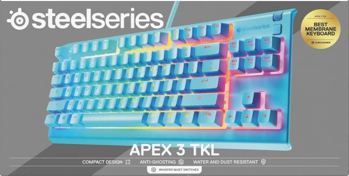 SteelSeries Apex 3 TKL, Auqa, blau, LEDs RGB, USB, US