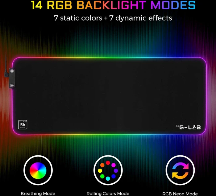 The G-Lab Pad Rubidium XXL RGB Gaming Mauspad, schwarz