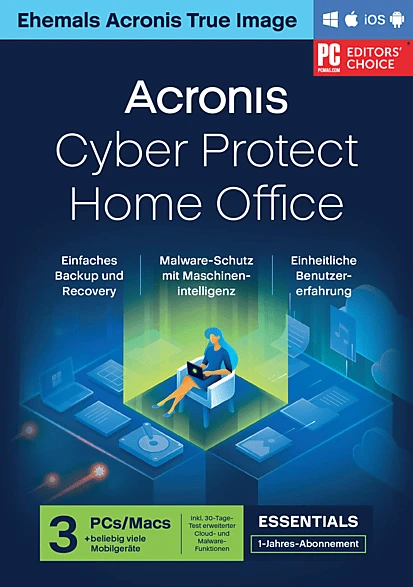 Acronis Cyber Protect Home Office Essentials, 3 User, 1 Jahr (deutsch) (Multi-Device)