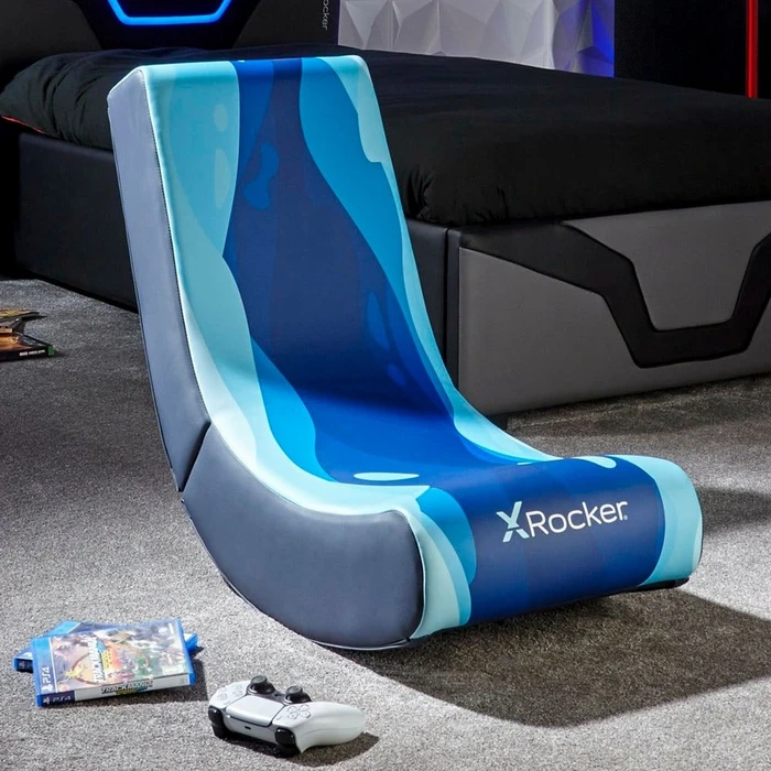 X Rocker Video Rocker Gaming Bodensessel für Kinder/Jugendliche, Lava Blue