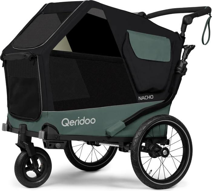 Qeridoo Nacho M Fahrradanhänger grün (Modell 2025)