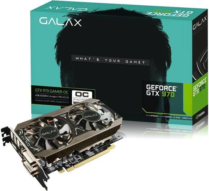 KFA2 GeForce GTX 970 Gamer OC, 4GB GDDR5, 2x DVI, HDMI, DP