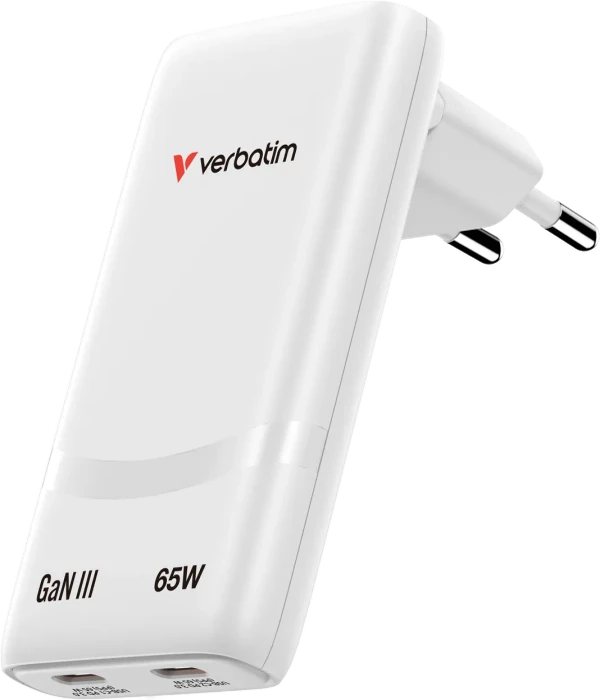 Verbatim Fold 'n' Go GaN Charger 65W weiß
