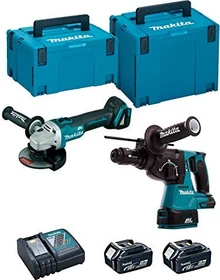 Makita DLX2125TJ1 Combo Kit Akku-Maschinenset inkl. MAKPAC + 2 Akkus 5.0Ah
